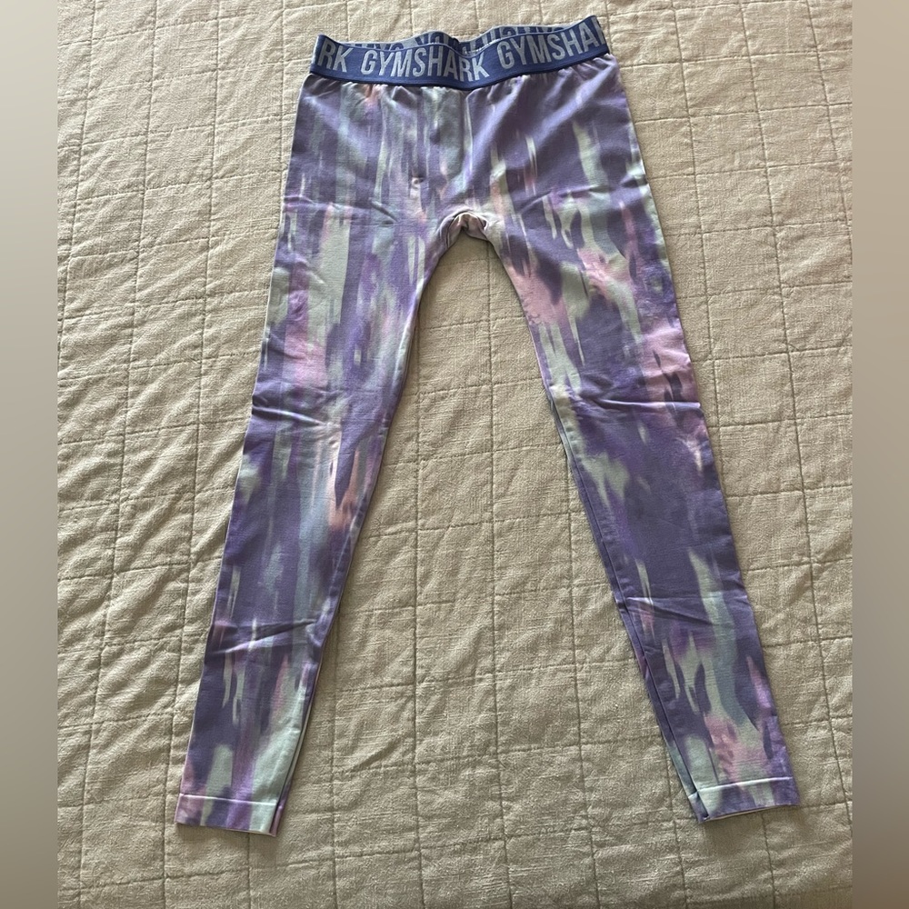 Gymshark Tye-Dye Leggings Size Medium Purple and Teal